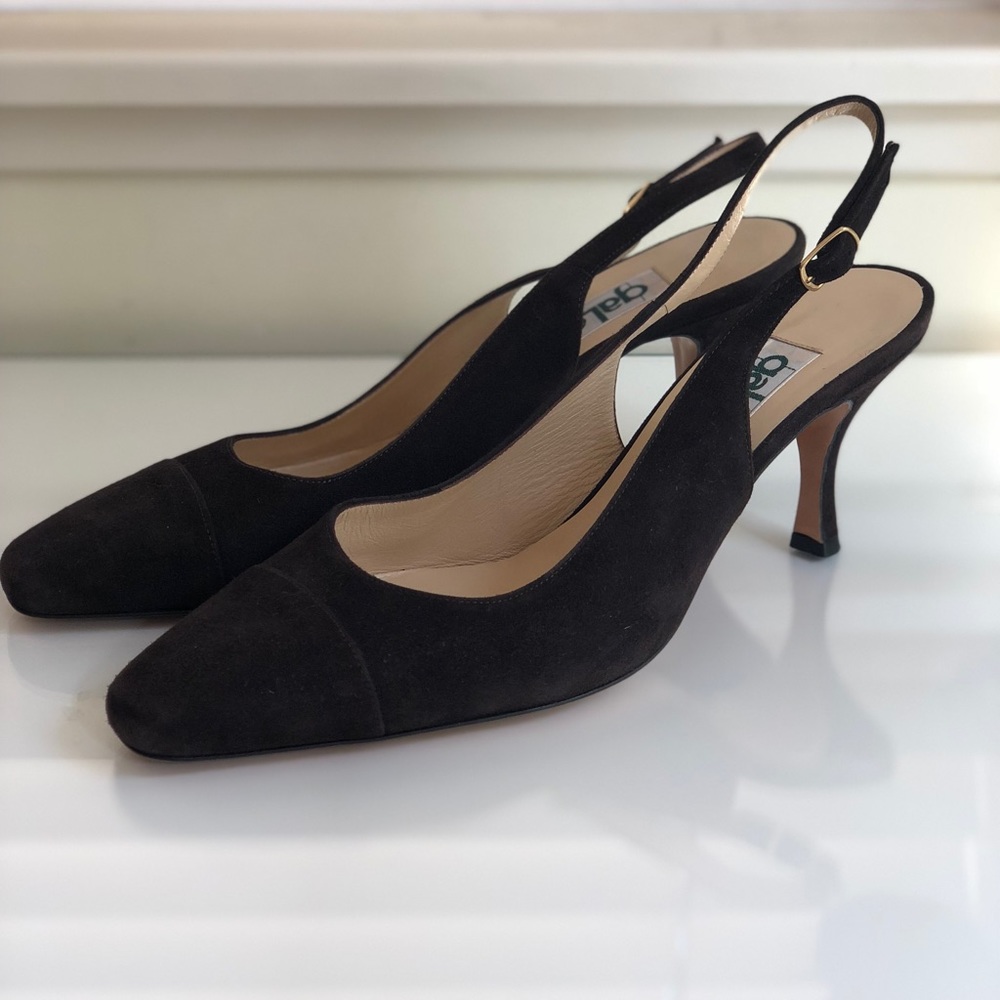 Suede Heeled Slingback Mules